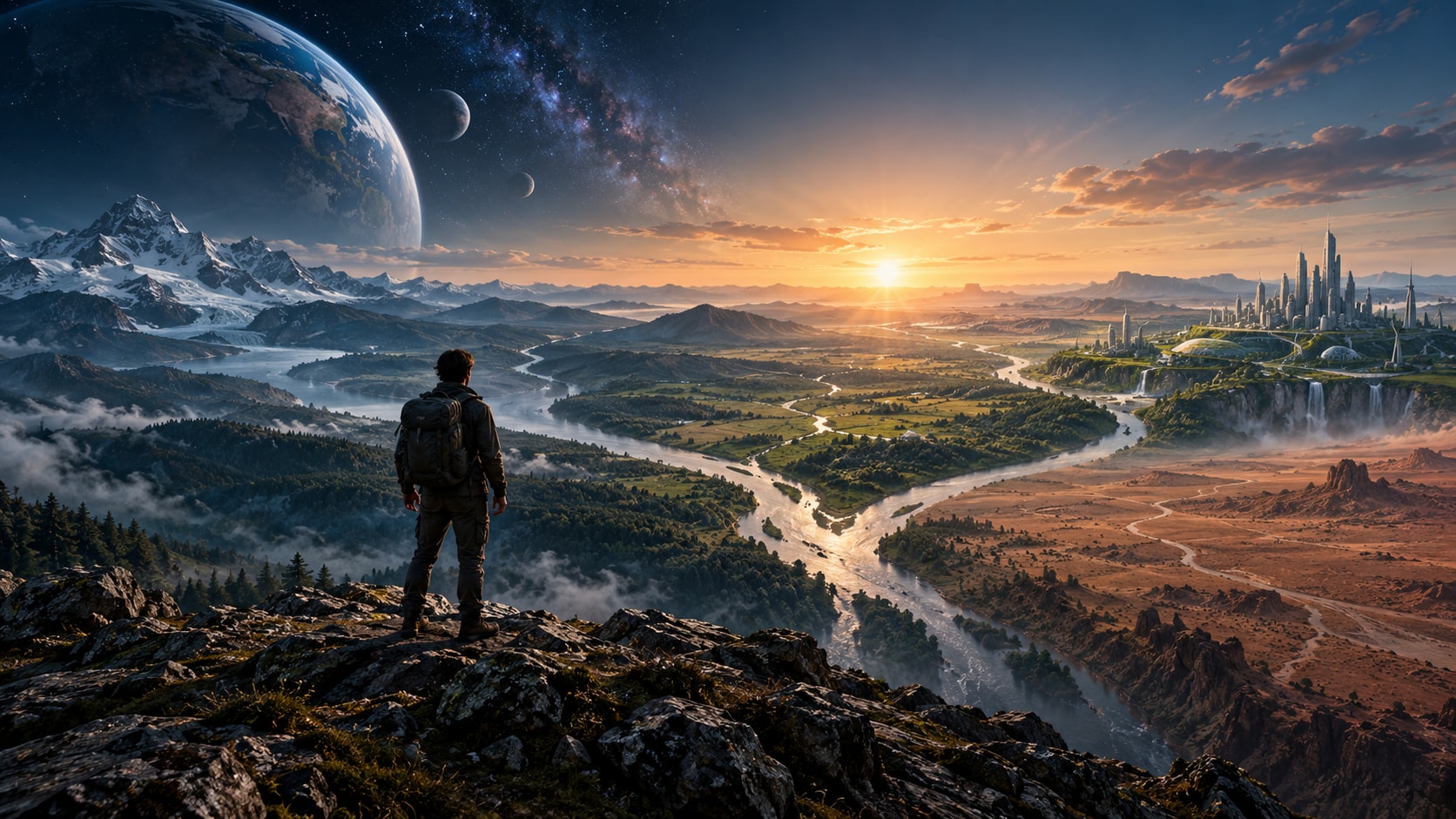 Homo sapiens diante de diferentes trajetórias futuras sem uma data de validade predeterminada.